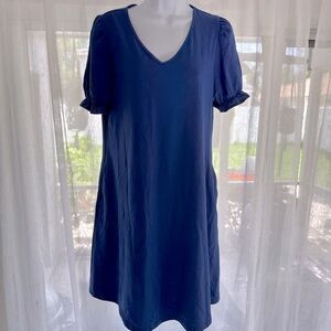 Navy Blue V-Neck Dress Medium